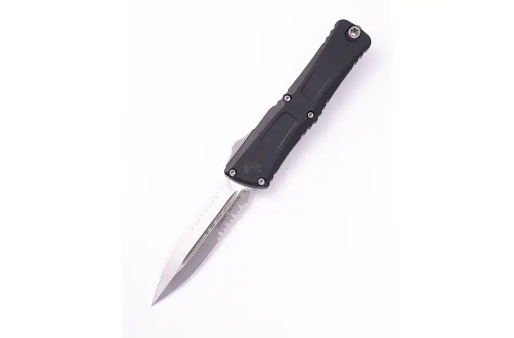 Microtech Combat Troodon LT D/E Stonewash Part Serrate 3.8in Automatic Folding Knife 1142-11 w/ Free Shipping
